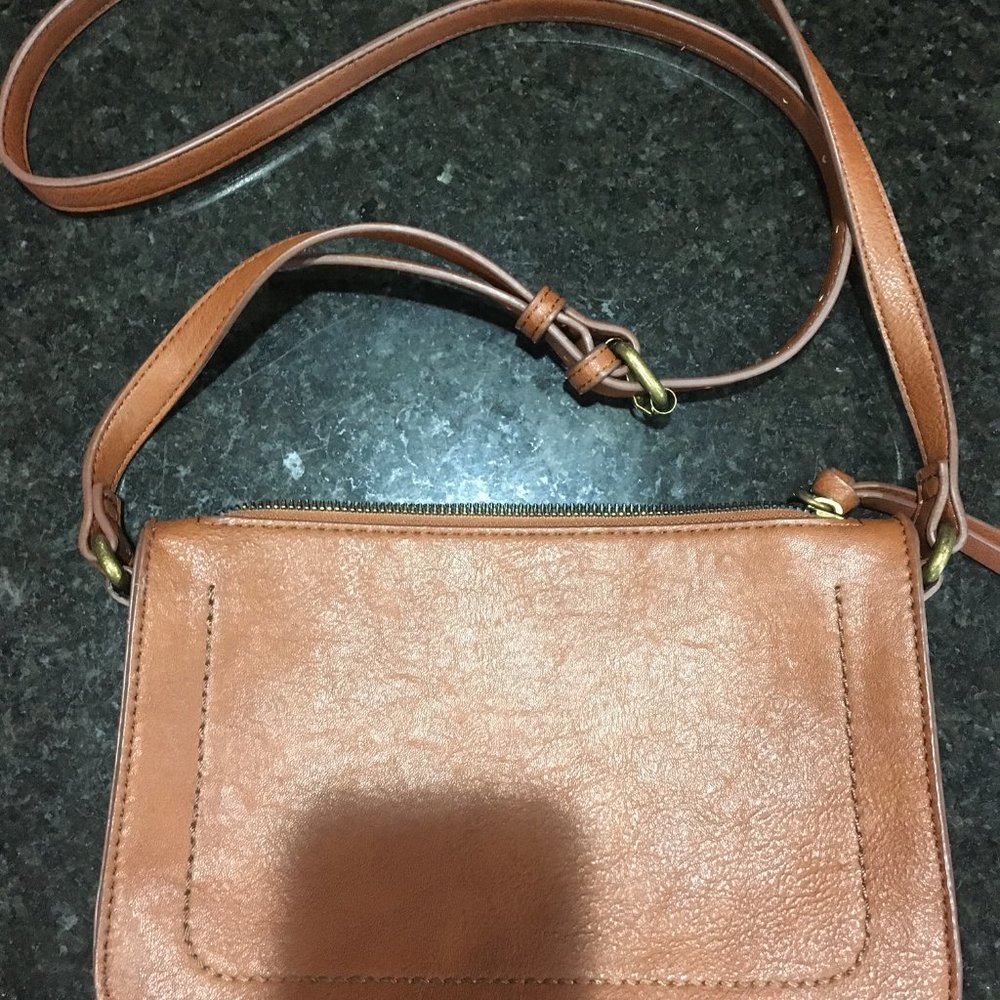 Sonoma Brown Faux Leather Small Crossbody